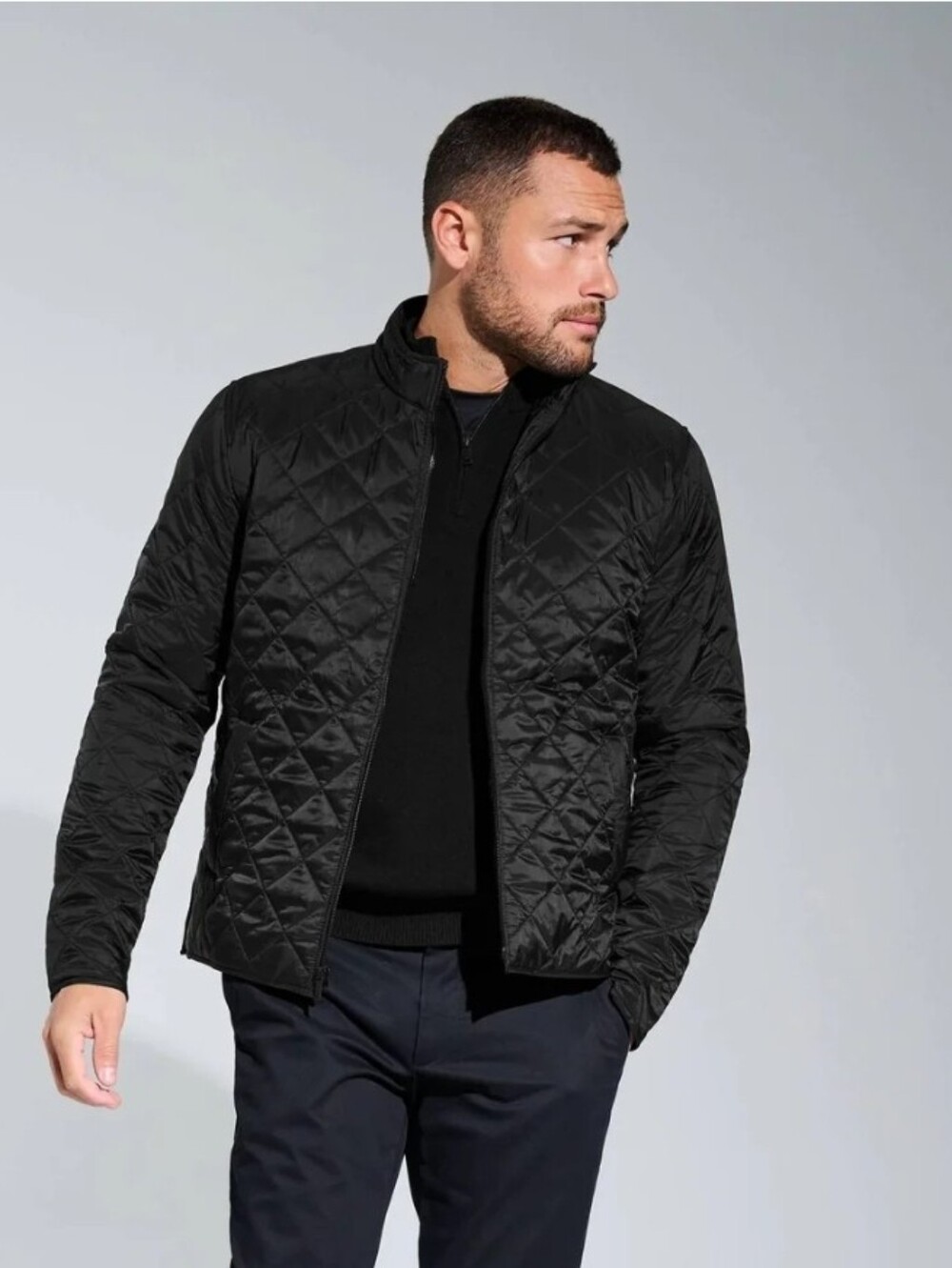 Mercer + Mettle Men's Black Lightweight Quilted Puffer Jacket Large